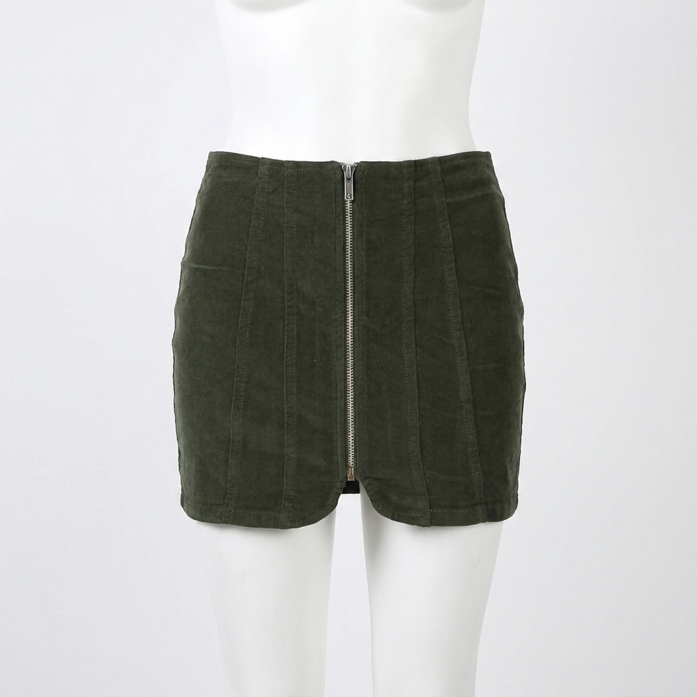 NEW FREE PEOPLE women's layla cord mini skirt in espresso bean